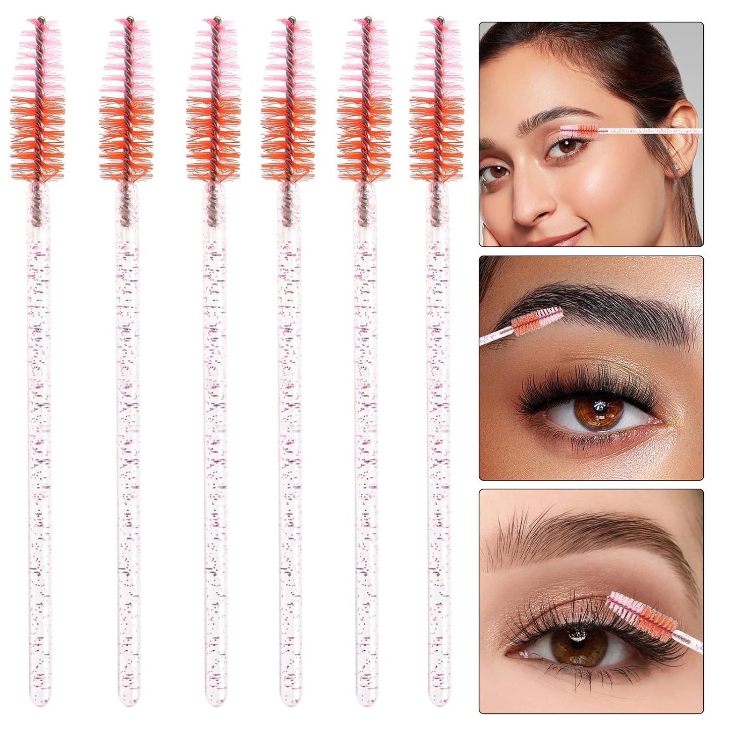 300PCS Disposable Mascara Wands Spoolie Brush Crystal Eyebrow Brushes Eyelash Extension Applicator Makeup Kits