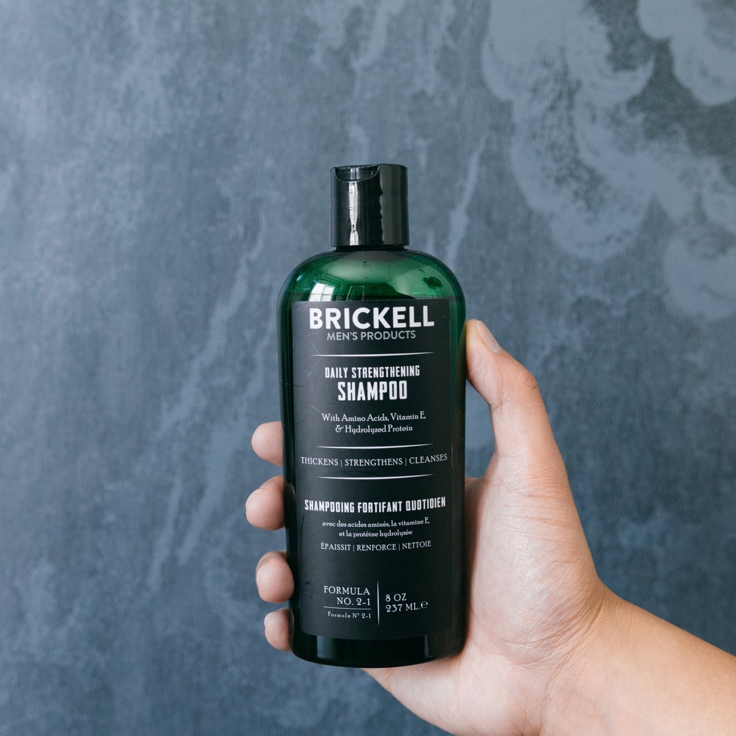 Brickell Men's Products Daily Strengthening Shampoo for Men, Natural and Organic Featuring Mint and Tea Tree Oil To Soothe Dry and Itchy Scalp, Sulfate Free and Paraben Free, 8 Ounce, Scented