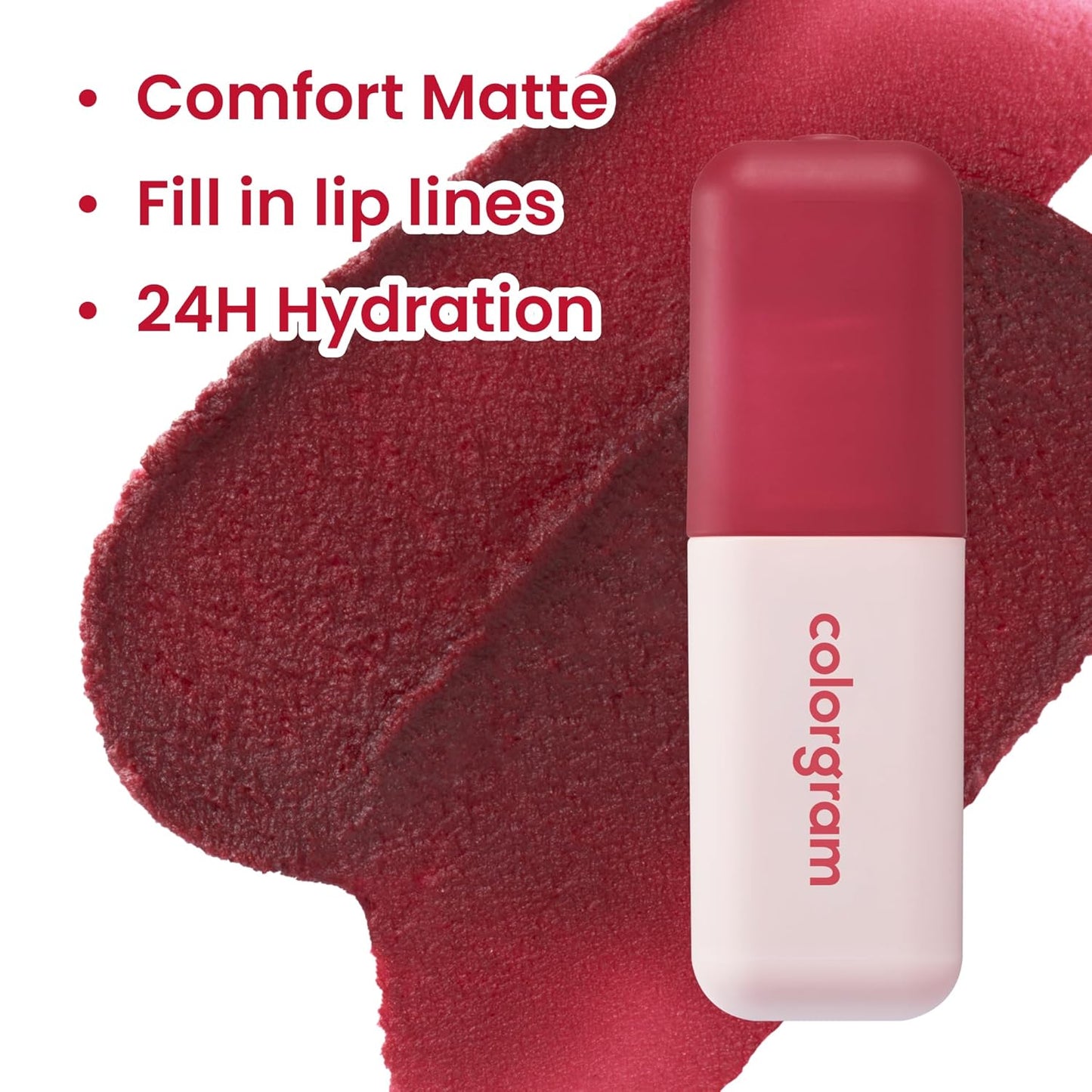 COLORGRAM NUDE BLUR TINT 07 GEEK ROSE | Soft Velvet Matte Lip Stain & Cheek Tint