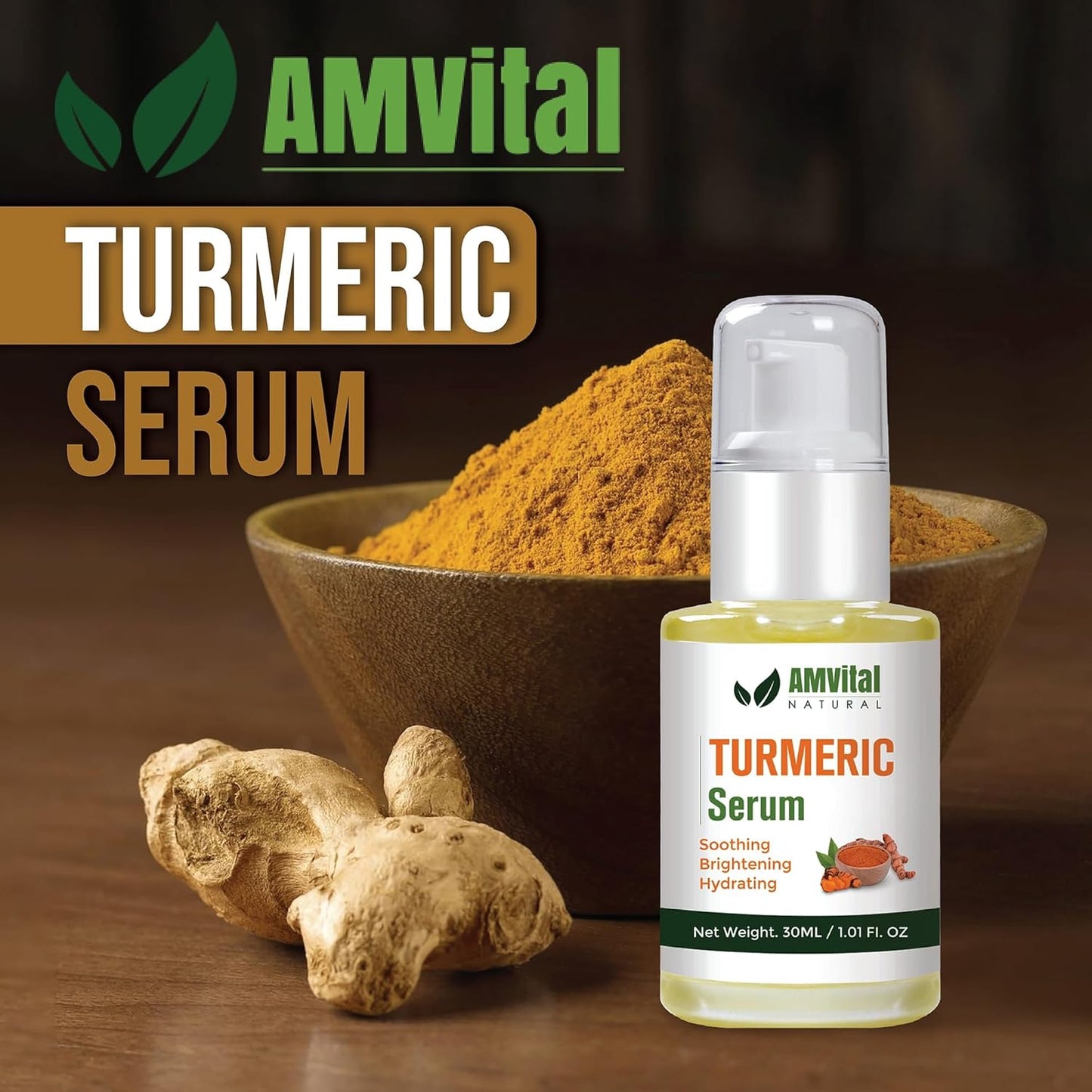 Turmeric Face Serum – Hydrating Facial Serum for Dark Spots, Uneven Skin Tone & Radiant Complexion