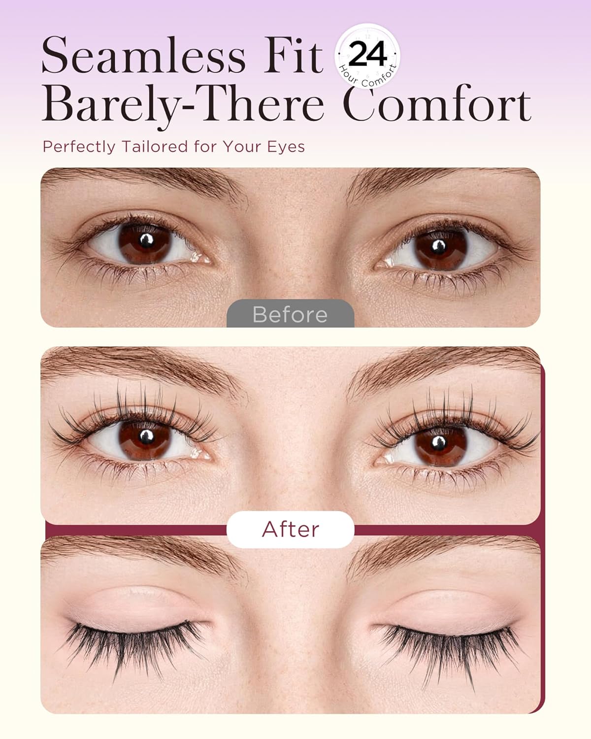 BEYELIAN Magnetic Eyelashes with Applicator, Soft Magnetic Lashes Natural Look Comfortable & Secure Fit Easy to Apply Reusable (1 Pairs, CS03)