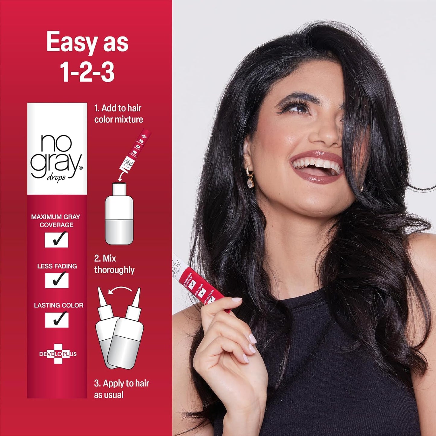 No Gray Color Drops, 2 Pack, Cover Gray Hair, Prevent Premature Color Fade, and Extend Time Between Root Touch Ups, Compatible with Permanent and Semi Permanent Hair Dye, PPD & Ammonia Free