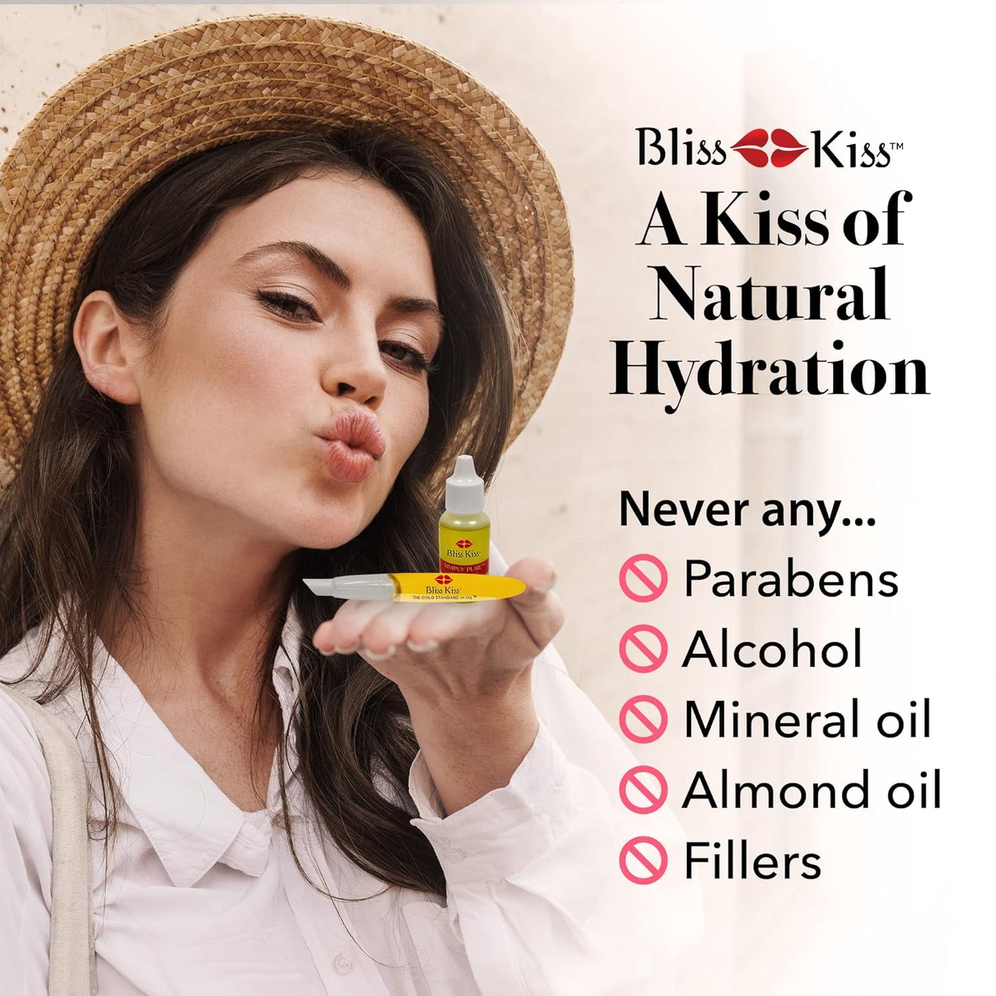 Bliss Kiss Refillable Cuticle Nail Oil Pen with Brush and Simply Pure Cuticle Oil for Nails 15 ml Bottle Bundle - Fragrance Free