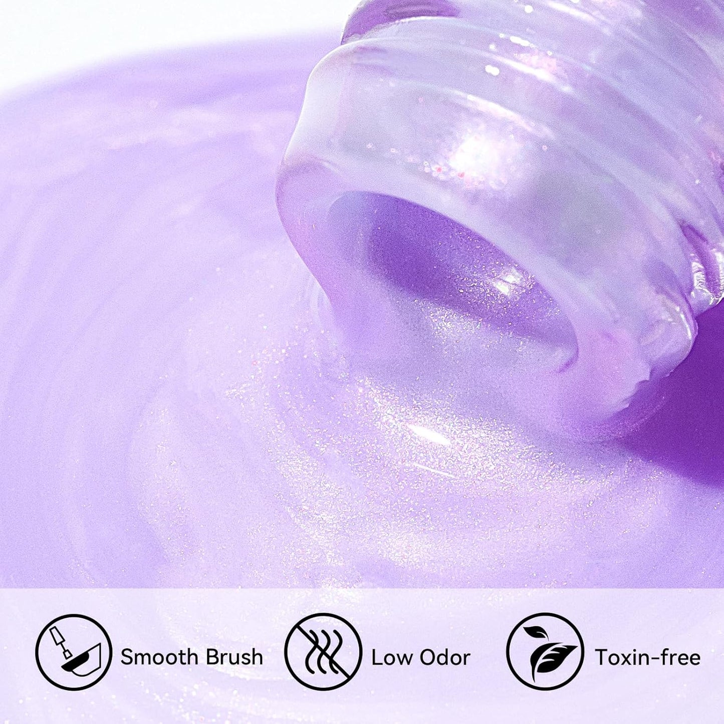 MIZHSE Quick Dry Mermaid Pearl Nail Polish, Purple Aurora Effect Nail Polish 15Ml, Fingernail and Toenail Polish Glossy Long Lasting Home DIY Nail Art Gift