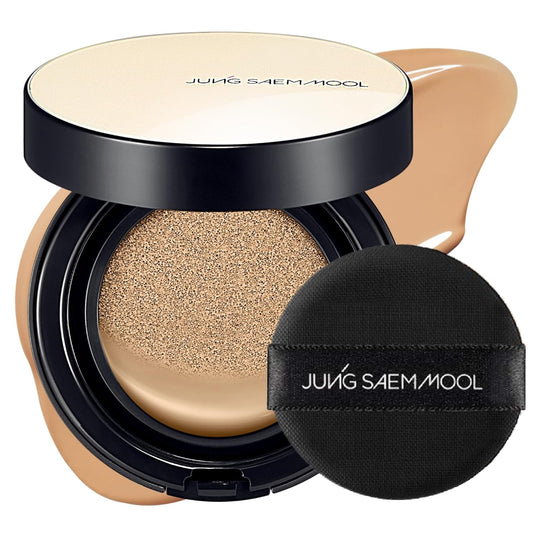 JUNG SAEM MOOL Essential Skin Nuder Cushion 25W Latte 0.49 Fl Oz, No Refill, Natural Radiant Finish Cushion Foundation with Buildable Coverage, Lightweight Texture, Korean Foundation Makeup | alldaygood beauty