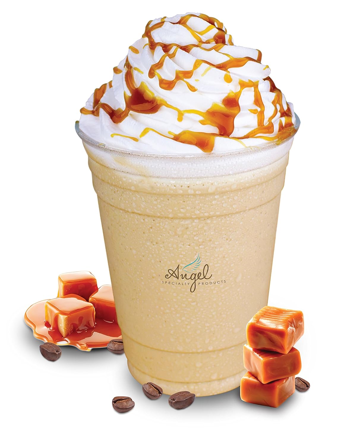 Angel Specialty Products, Blended Ice Coffee, Instant Frappe Powder Mix, 3-Pound Bag, Caramel Latte [34 Servings]