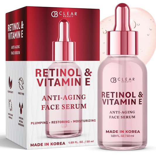 Retinol & Vitamin E Facial Serum – Dermatologist-Tested, Anti-Aging, Hydrating & Revitalizing Korean Skincare – Vegan, Clean Beauty, Cruelty-Free, Sulfate-Free, Non-GMO – 1.69 fl. oz. | alldaygood beauty