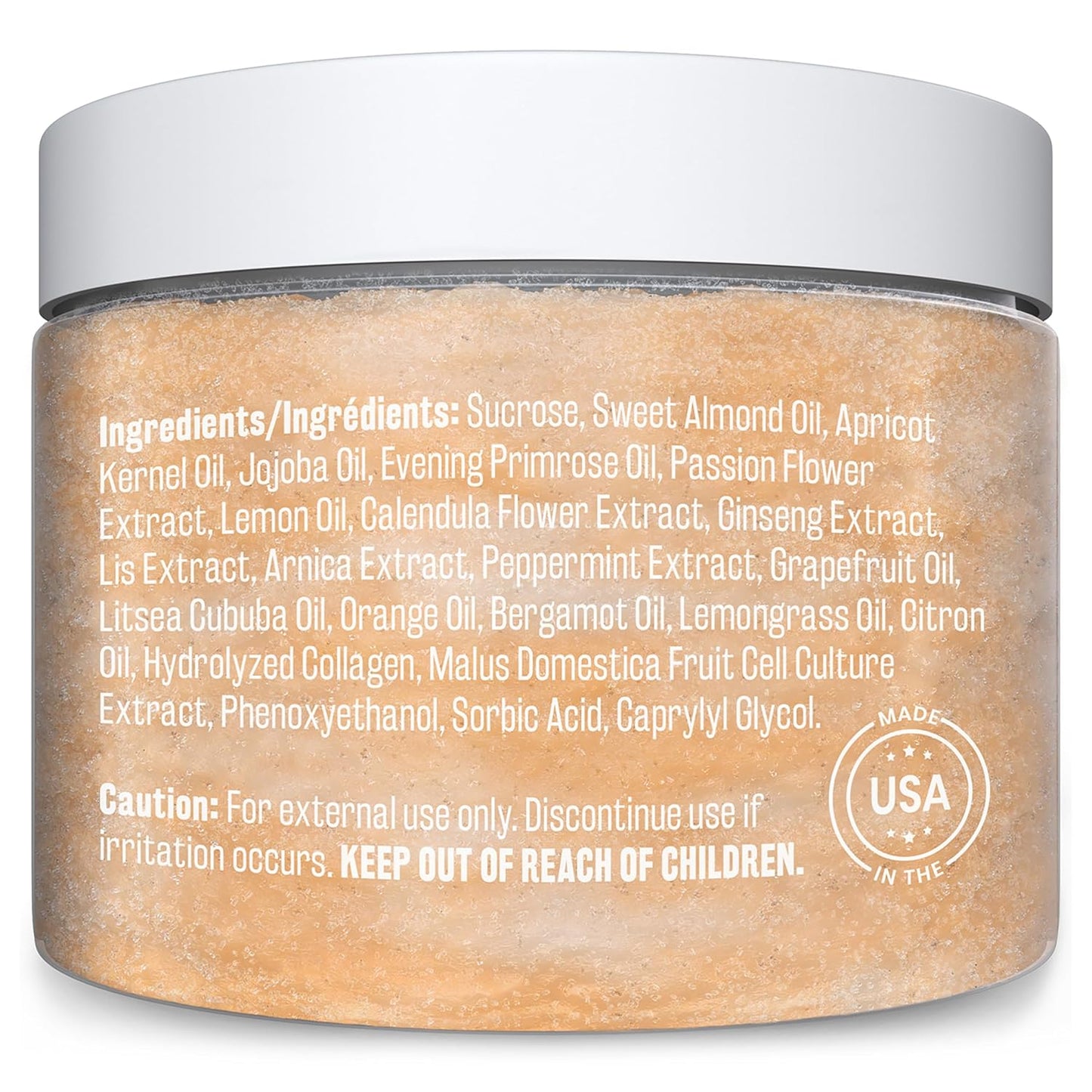 Brown Sugar Scrub Face Foot & Body Exfoliator Infused with Collagen and Stem Cell Exfoliating Salt Body Scrub for Toning Skin Cellulite Skin Care, 12oz by M3 Naturals