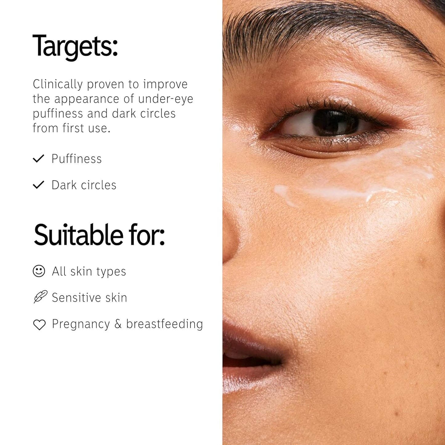 The INKEY List Caffeine Eye Cream, Reduce Eye Puffiness and Dark Circle, Blur Fine Lines, 0.5 fl oz