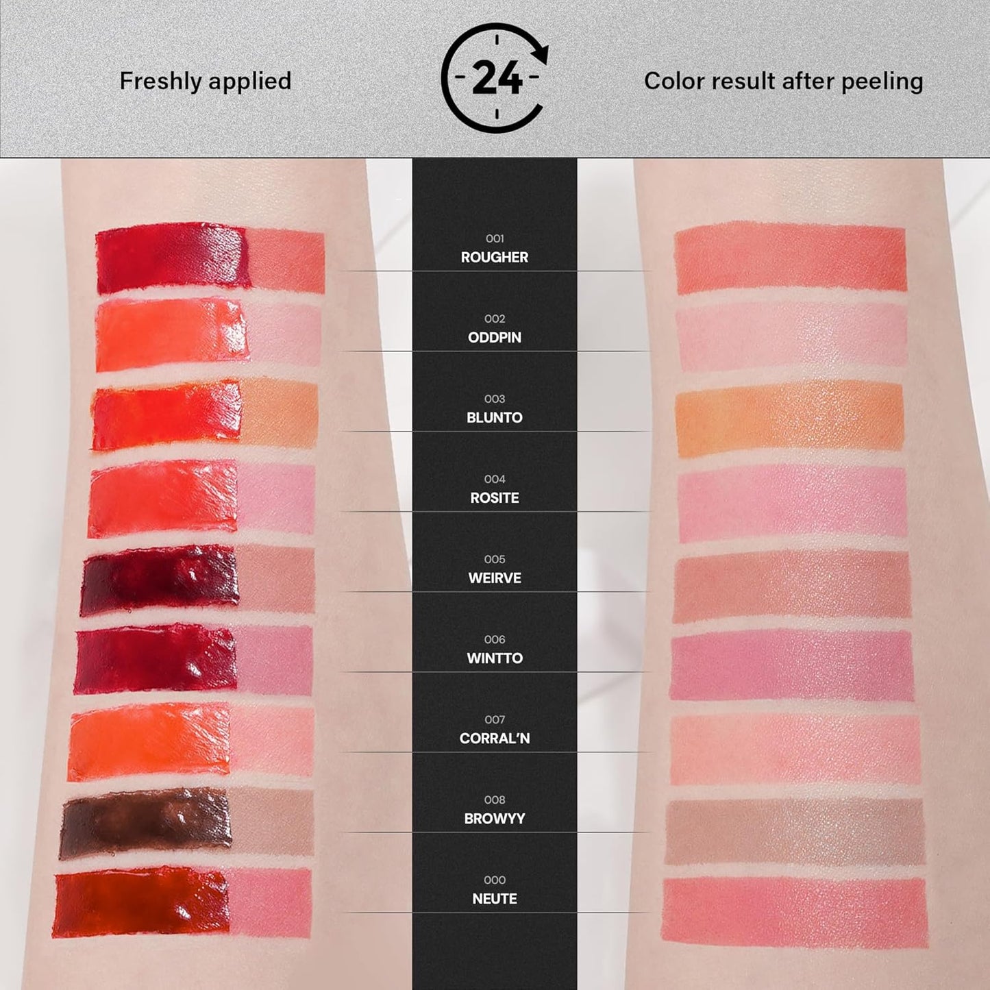 Liptique Korean Lip Stain Peel Off - 24 Hour Long Lasting Lip Tattoo, Waterproof & Transfer Proof, Nourishing & Hydrating Lip Tint for Women, Instant Plumping Lip Tints Peel Off (001 ROUGHER)