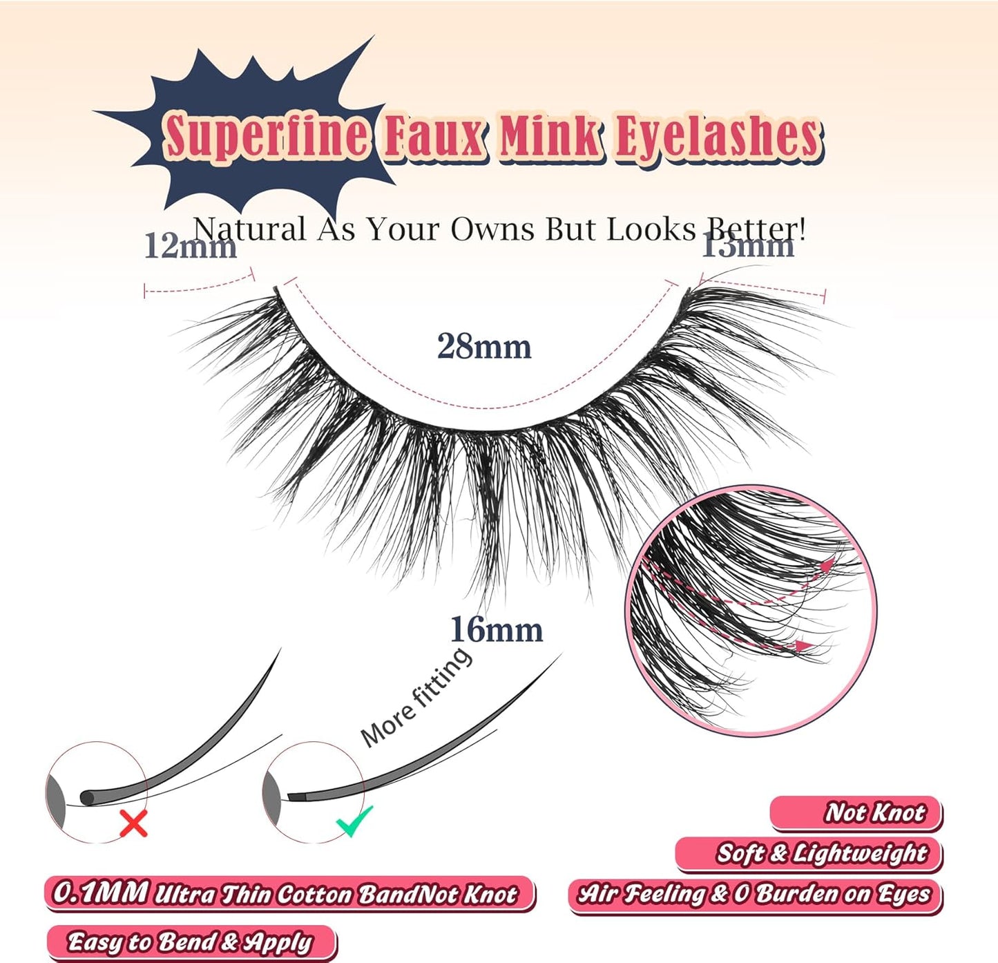 False Lashes Wispy Eyelashes Natural Look 15MM Fake Eyelash with 0.1MM Thin Band Lightweight 3D Volume Fluffy Eye Lashes C Curl Soft Lash Pack Siligli 7 Pair