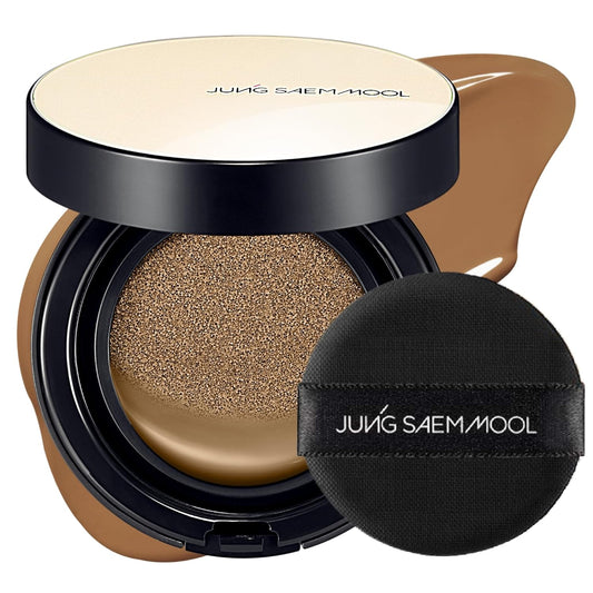 JUNG SAEM MOOL Essential Skin Nuder Cushion 34W Hazelnut 0.49 Fl Oz, No Refill, Natural Radiant Finish Cushion Foundation with Buildable Coverage, Lightweight Texture, Korean Foundation Makeup | alldaygood beauty
