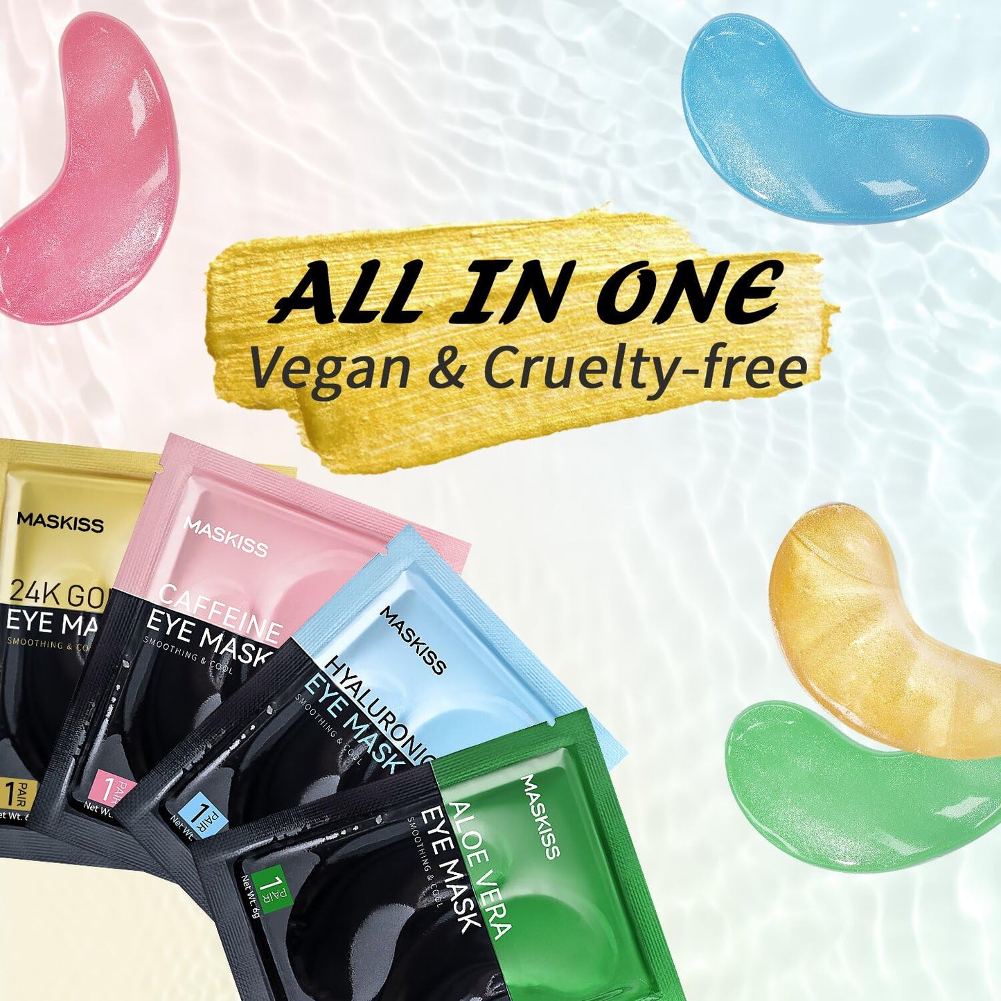 Under Eye Patches(30 Pairs), 24K Gold, Caffeine, Hyaluronic Acid, Aloe Vera Eye Masks for Dark Circles Puffy Eyes Undereye Bags, Eye Skin Care Gift Set for Bachelorette Party Favors