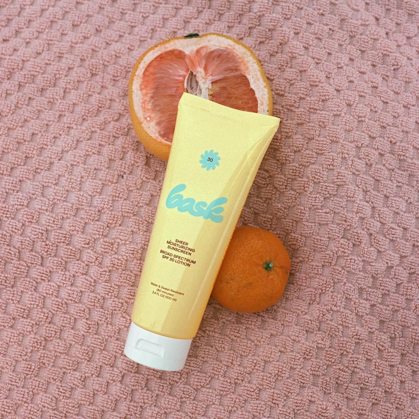 Bask Suncare SPF 30 Sheer Moisturizing Sunscreen Lotion - Broad Spectrum UVA/UVB Protection, Dermatologist Recommended, Hydrating, Lightweight & Fast Absorbing, No White Cast, Travel Size, 3.4 fl oz