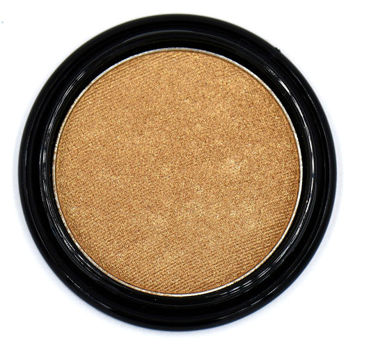 Goddess Glow Nude Gold Beige Glam Baked Shimmer Pressed Powder Single Vegan Eyeshadow; Talc, Paraben & Cruelty Free | alldaygood beauty