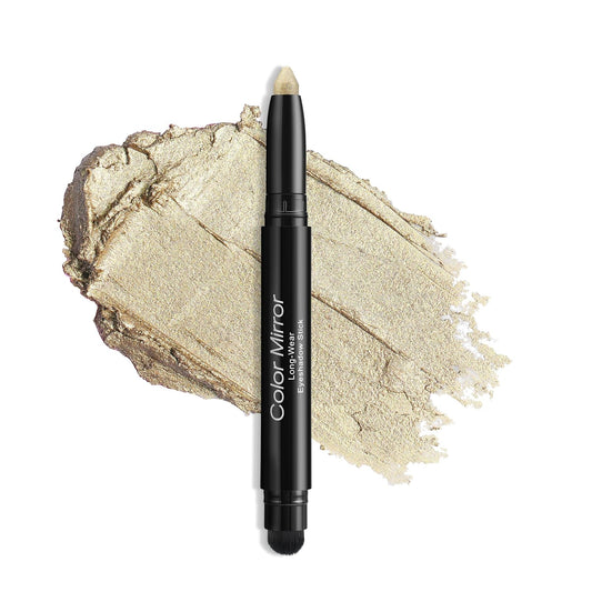 Cream Waterproof Hypoallergenic Eyeshadow Stick, long wear Metallic Glitter Matte Eye Shadow Pencil With Makeup Brush, Eye Brightener, 10 Gold Brick Shimmer | alldaygood beauty