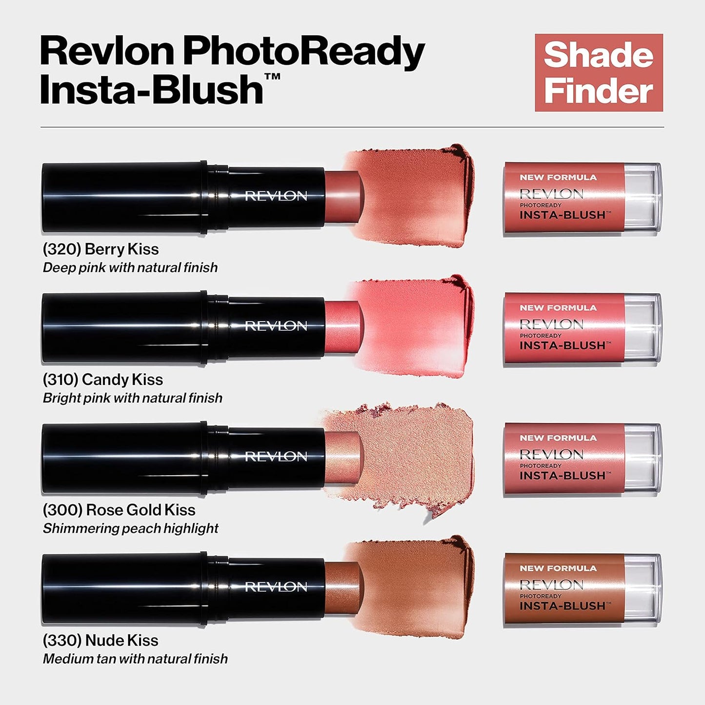 Revlon Blush Stick, PhotoReady Insta-Blush Face Makeup with Cream to Powder Formula, High Impact Color, Moisturizing Creamy Formula, 300 Rose Gold Kiss, 1.15 Oz