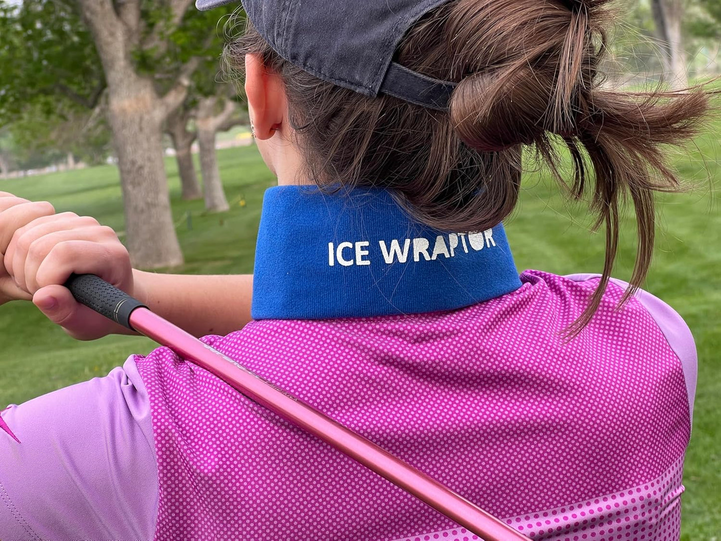 Ice Wraptor Bandana + Insert: Just Add Water. Keep Neck, Head, and Joints Cool. Portable Ice Therapy for Pain Relief.Adjustable Fit, Lightweight Comfortable- with 1 2.5"x15" Reusable Cryosheet Insert