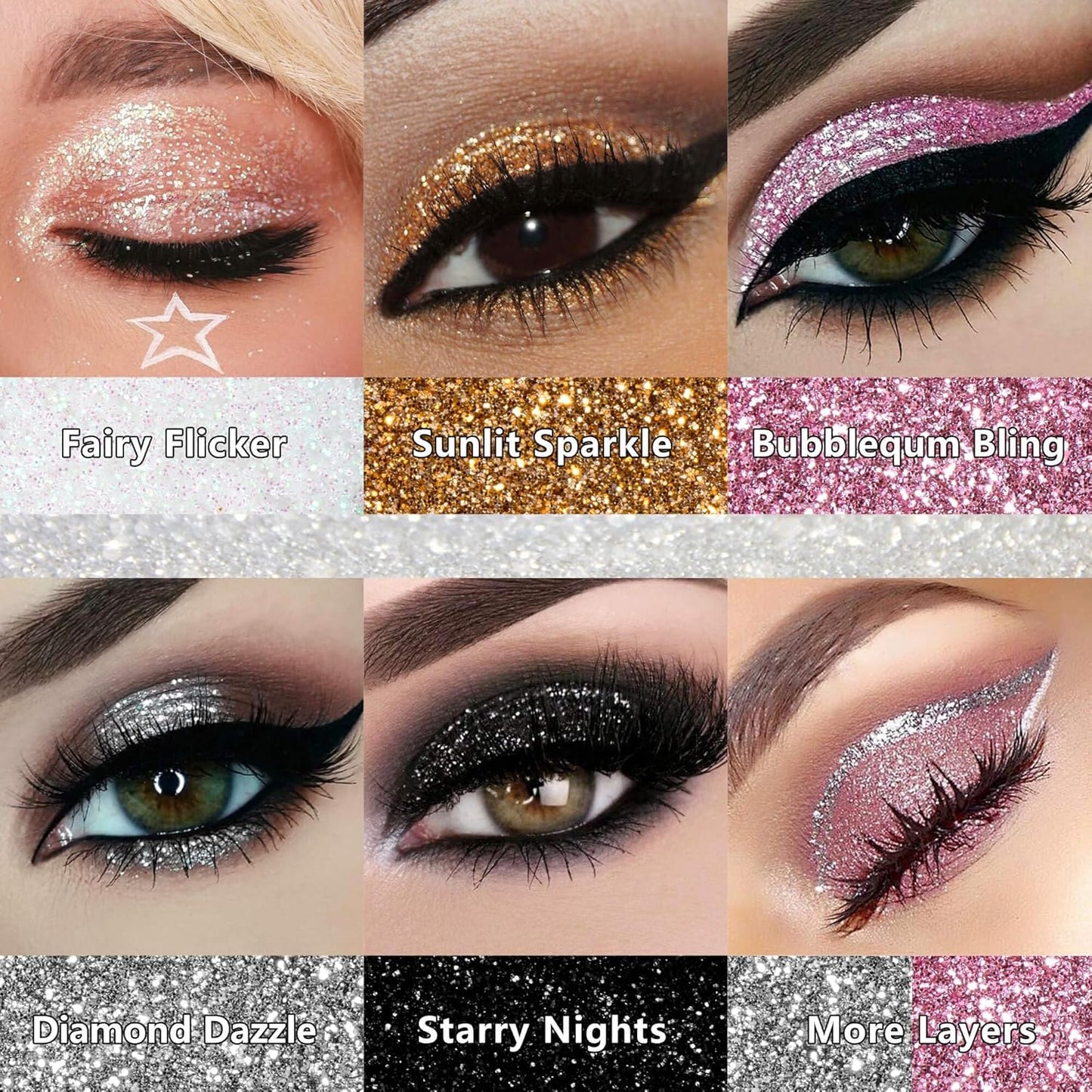 Chunky Glitter – Pink Pressed Glitter for Eyes, Lips, Face & Body – Long-Lasting Sparkle for Festival, Party, Cosplay, Makeup Looks – Layer as Eyeshadow Topper（Bubblegum Bling）