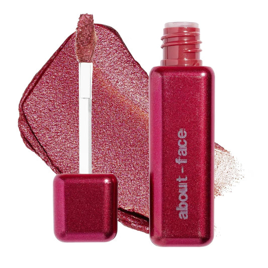 aboutface Fractal Glitter Eye Paint Cherie – Smudge-Proof, Long-Lasting Liquid Eyeshadow – Intense Sparkle with Mousse Texture – Vegan, Cruelty-Free – 0.13 oz (Hot Pink Red) | alldaygood beauty