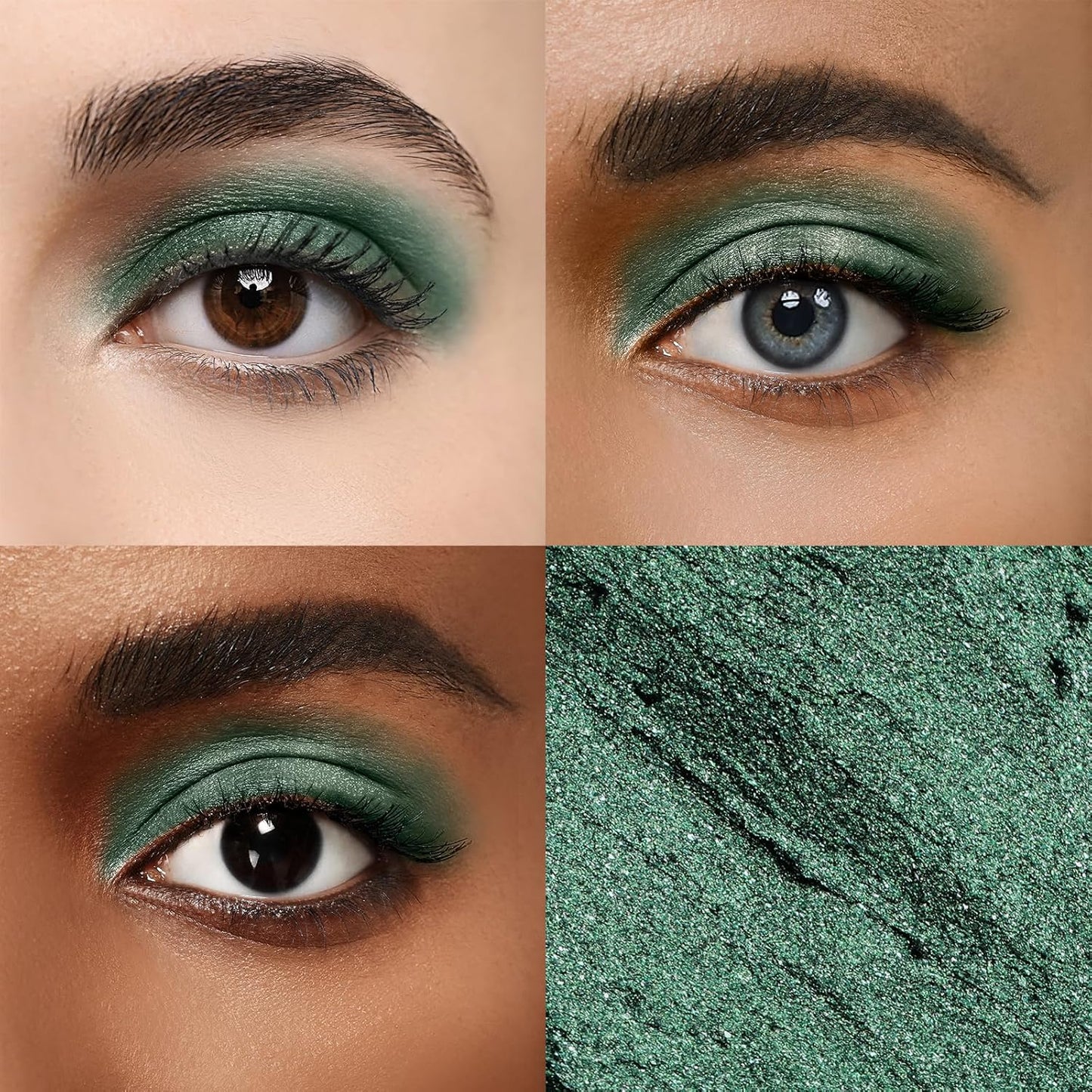 Cream Waterproof Hypoallergenic Eyeshadow Stick, long wear Metallic Glitter Matte Eye Shadow Pencil With Makeup Brush, Eye Brightener, 63 Evergreen Shimmer