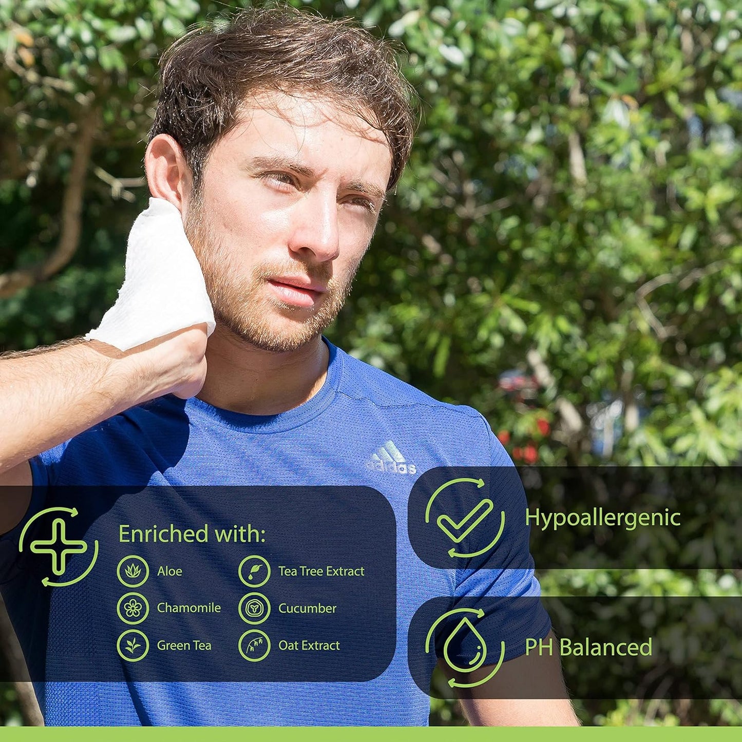 Alcala Deodorizing Body Wipes Individual Shower Wipes 100% Pure Biodegradable Bamboo Wet Wipes with Aloe Tea Tree Adult Body Wipes for Women & Men Ideal for Camping Hiking, Hospitals & Gym (330 Pack)