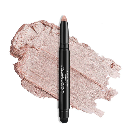 Longwear Cream Eye Shadow Sticks(05 Sunset Shimmer),Smudge-Proof, Waterproof Eyeshadow,Silky Formula Glitter With Makeup Brush,Pink Eye Shadow Stick | alldaygood beauty