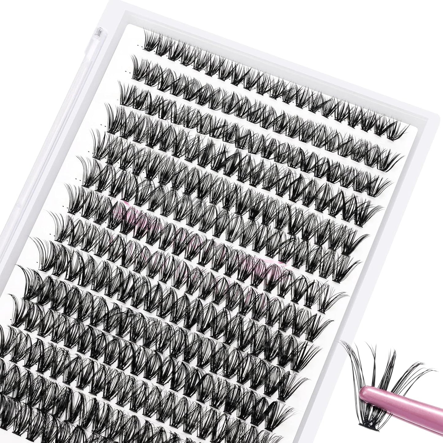 280 Pcs Individual Lashes 40D-C-0.07-16 Cluster Lashes C D Curl Wispy Lashes Bottom Lashes DIY Lashes At Home（40D-C-0.07-16）