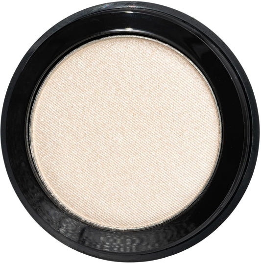 Moon Beam Soft Off White Gold Shimmering Satin Pressed Powder Single Vegan Eyeshadow; Talc, Paraben & Cruelty Free | alldaygood beauty