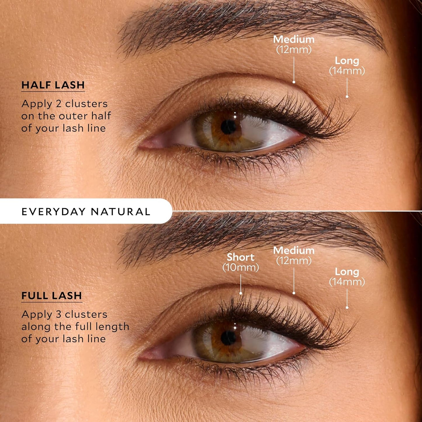 Velour-Xtensions™ Self-Stick Lash Clusters Kit, Self Adhesive Eyelashes, Includes 12 Eyelash Clusters & Applicator, Comfortable & Lightweight Lash Extensions (Everday Natural)