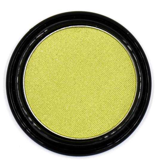 Chartreuse Bright Neon Yellow Green Shimmer Pressed Powder Single Vegan Eyeshadow; Talc, Paraben & Cruelty Free | alldaygood beauty