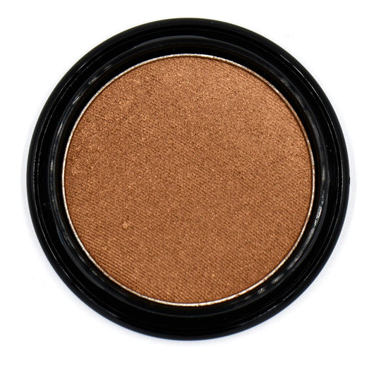 Sun Drenched Cinnamon Chocolate Brown Bronze Almond Gold Shimmer Pressed Powder Single Eyeshadow; Talc, Paraben & Cruelty Free | alldaygood beauty