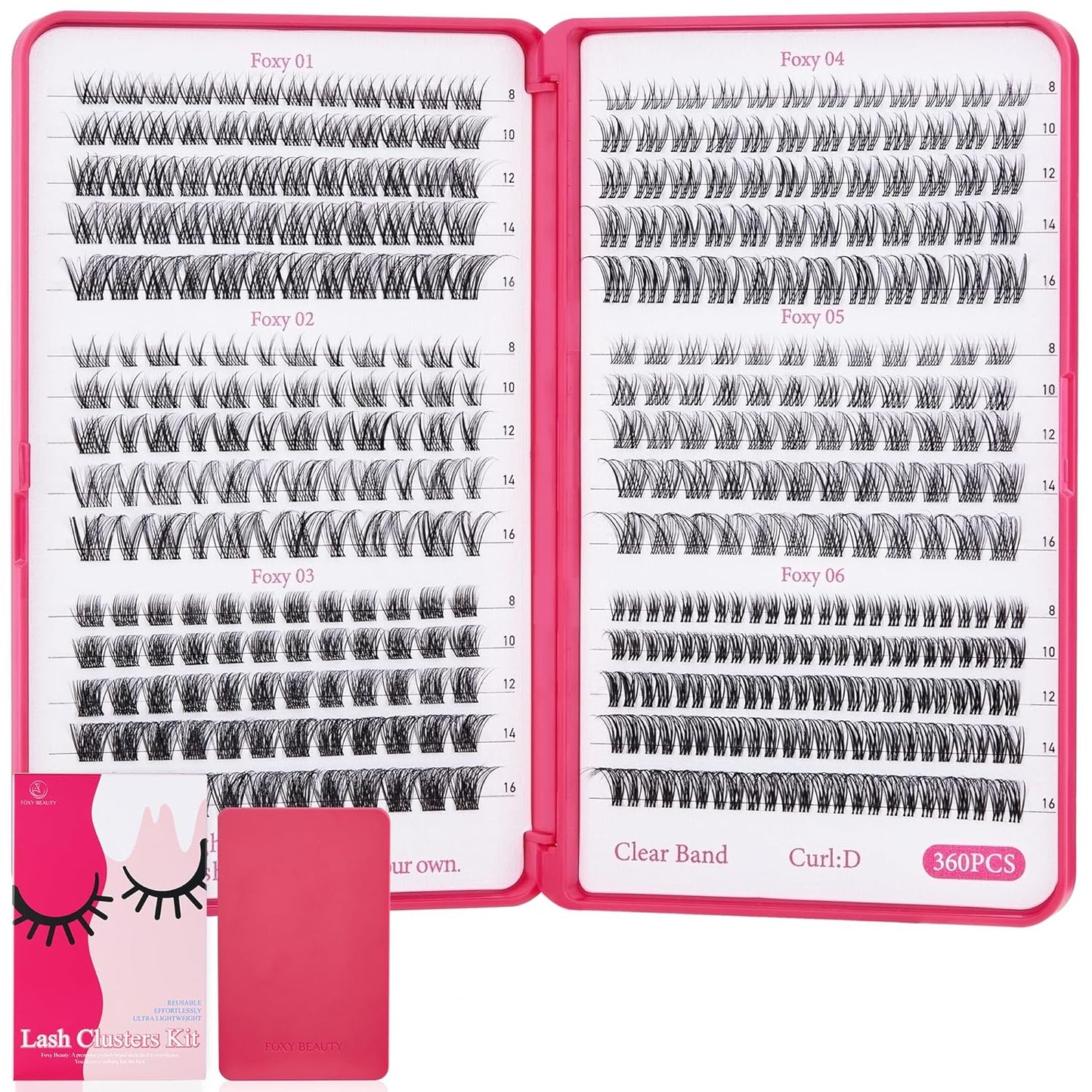 Lash Clusters Kit 432pcs Wispy Lashes Clusters Lash Clusters Clear Band Eyelash Clusters Natural Look Lash Extension Kit Invisible Band Lashes 0.07D