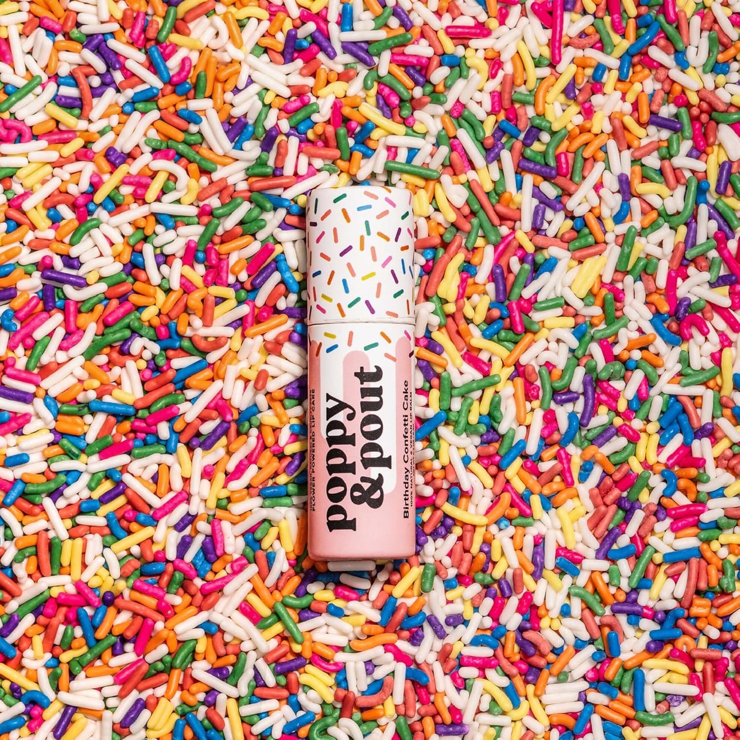 Poppy & Pout Lip Care Set | Lip Balm & Scrub | Sustainable Cardboard Tubes & Glass Jars, All Natural, Beeswax, Coconut Oil, Cruelty Free, Exfoliating & Moisturizing Lip Treatment (Birthday Cake)