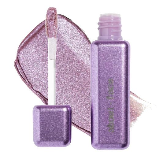 aboutface Fractal Glitter Eye Paint Take A Trip– Smudge-Proof, Long-Lasting Liquid Eyeshadow – Intense Sparkle with Mousse Texture – Vegan, Cruelty-Free – 0.13 oz (Lavender) | alldaygood beauty