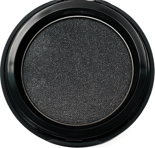 Marcasite Shimmering Glitter Black Onyx Chrome Dark Grey Pressed Powder Single Vegan Eyeshadow; Talc, Paraben & Cruelty Free | alldaygood beauty