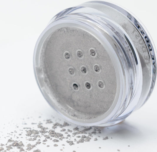 Funky Frost Silver Grey Metallic Mineral Single Loose Powder Eyeshadow, Vegan, Talc & Paraben Free, No Animal Testing & Cruelty Free | alldaygood beauty